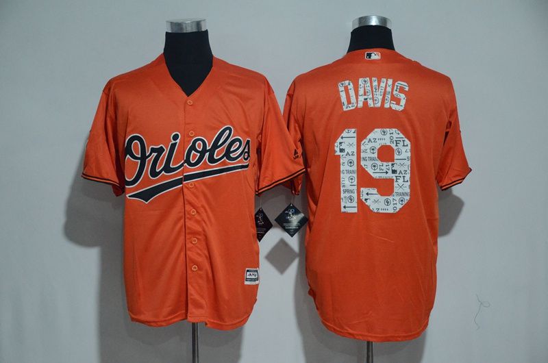 Men Baltimore Orioles #19 Chris Davis Orange 2017 Spring Training MLB Jerseys